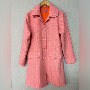 Linger Ln. Pink Orange Linger Geometric Pattern Coat Size‎ S